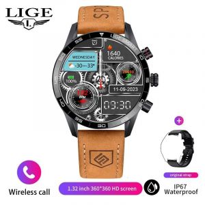 Lige-Montre Connectée Pour Les Hommes, Étanche Conforme À La Norme Ip67, Avec Appels Bluetooth, Moniteur De Santé Et D'Activité Sportive, 2024.Black. - Neuf
