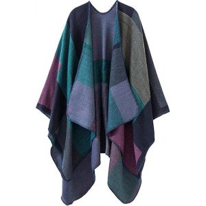Les Femmes De La Couverture Des Châles Enveloppe,De Pourpre, D'hiver Ouvert Sur Le Devant Poncho Cape Cardigan Surdimensionné - Neuf