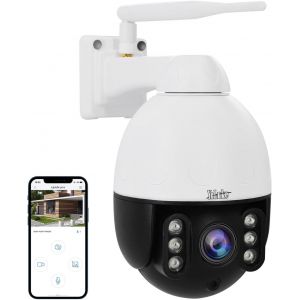 Caméra IP WiFi PTZ de Mise à Niveau 5MP Caméras de Surveillance dôme Zoom Optique 5X Suivi Automatique,PTZ 355°/90° Caméra de sécurité Domestique Intelligente,Carte SD IP66,Audio,CamHi Pro - Neuf