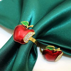 PC (Pomme Rouge) rond de Serviette de No&euml;l Serviette Anneau de Diamant de Serviette en Boucle - Neuf