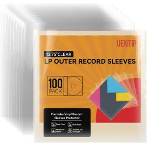 JEXNOVASHOP-Lot de 100 pochettes ext&eacute;rieures transparentes pour disques vinyles simples et doubles 32,4 cm (pochettes ext&eacute;rieures) - Neuf