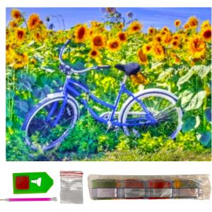 Oayew-Diamond Painting, Set De Peinture Diamant 40 Cm X 30 Cm Diamond Painting Kit Complet D'accessoires Diy 5d Tableau Point De Croix Broderie Bricolage D&eacute;coration Murale Fleurs V&eacute;lo - Neuf