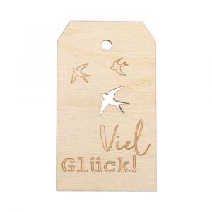 Pendentif Bois Viel Gl&uuml;ck , Fscmixcred - Nature - Neuf