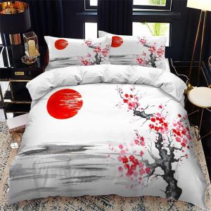 Housse De Couette X Prune &iquest;&iquest; La Japonaise Parure De Lit En Microfibre Avec Fermeture &iquest;&iquest;Clair, Housse Couette + Taie D'oreiller X Cm - Neuf