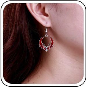 Kal-Boucles D'oreilles Gothiques Chauve-Souris Boucles D'oreilles Chauve-Souris Noires Boucles D'oreilles Créoles Chauve-Souris Mouche Boucles D'oreilles Pendantes - Neuf
