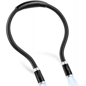 Lampes De Lecture Du Cou,Lumières De Livre De Lecture De Lit,3 Niveaux De Luminosité,2 Bras En Silicone Souple Flexible - Neuf