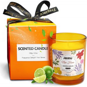 Bougies Parfumées D'Intérieur, Cadeau CréMaillère Bougie Parfumée Bougie Parfumées Cadeau Bougie Naturelle Cadeau Crémaillère Cadeau Cremaillere Envoyer à des Amis Saveur Soda au Citron 100g - Neuf