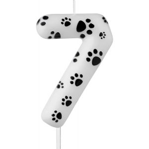 Sjzg-Bougies D'anniversaire En Forme De Patte De Chien Noir Et Blanc, Bougies D'anniversaire Sur Le Th&egrave;me Des Empreintes De Pattes De Chien, Bougies D'anniversaire Pour 7e Anniversaire De Gar&ccedil;on Et F - Neuf