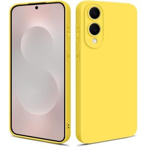 CAUC-HSP Étui de protection, jaune, compatible de manière ajustée avec Samsung Galaxy S25 Edge, résistant aux-rayures et aux chocs, anti-chute, en silicone TPU, protège l'appareil photo, surface mate - Neuf