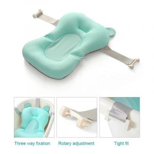 Si&egrave;ge De Bain Pour B&eacute;b&eacute; Insert De Baignoire Souple Avec Boucle R&eacute;glable Ceinture De S&eacute;curit&eacute; Soins Du Dos Berceau En Maille De Douche Flottant Pour Nouveau-N&eacute; B&eacute;b&eacute; Bleu - Neuf
