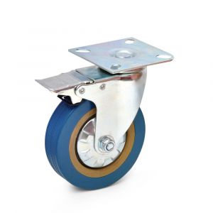 1 x Heavy Duty 75mm en Caoutchouc roulette Pivotante Roue de Chariot de Meubles de Lanceur de sorts 360KG + Montage sans - Neuf
