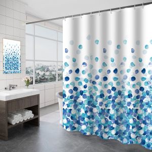 Tissu en microfibre résistant avec traitement imperméable 3M Scotchgard, décoration de salle de bain moderne, standard 39 x 70, bleu - Neuf