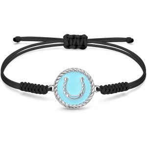 Eryi-Bracelet Corde Femme Original, Pendentif En Émail En Argent 925, Chaîne De Corde Réglable Faite À La Main, Cadeaux De Bijoux Pour Femme - Neuf