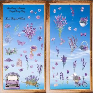 ERYI-8 Styles Lavande Fenêtre Autocollants Violet Papillon Mur S'Accroche Peler Et Coller Pvc Imperméable Auto-Adhésif Décalcomanies Décor Pour Réfrigérateur Chambre Salon Cuisine Magasin Vitrine - Neuf