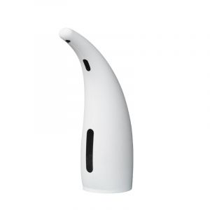 Distributeur de savon automatique, étanche, en caoutchouc blanc, 300 ml, pour évier de cuisine et salle de bain, distributeur de savon liquide sans contact, avec détecteur de mouvement infrarouge - Neuf
