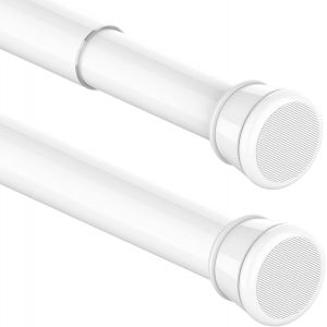 1 Tringle à rideaux télescopique sans perçage pour salle de bain,fenêtre,penderie,60-85 cm,blanc (diamètre 25 mm) - Neuf