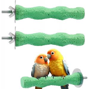 ChenQuanSarl-2Pcs Pierres À Aigu r Becs D'O aux, Perchoir Antidérapant Couper Les Griffes D'O aux Broyeur De Becs En Résine Pour Perroquets Coupe-Griffes Lavable Accessoires Pour Cage À Perroquets - Neuf