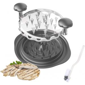 SUBZONAL-Broyeur de poulet visible avec brosse, grande machine &agrave; d&eacute;chiqueter la viande, poign&eacute;e ergonomique, antid&eacute;rapant, r&eacute;sistant &agrave; la chaleur, passe au lave-vaisselle - Neuf