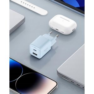 Chargeur Usb C 35w Usb Charge Rapide 2 Port Prise Pour Iphone 16 15 14 13 12 11 Pro Max Se 2020 Xs Xr X 8 Plus Samsung Galaxy Type C Adaptateur Secteur - Neuf