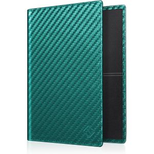 KALANKA-Étui de protection ultra fin et léger pour carte grise de véhicule avec cuir synthétique de qualité supérieure - Plusieurs couleurs - Pour carte grise de véhicule, vert foncé, 12.5*9*0.5 cm - Neuf