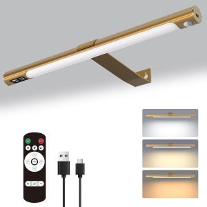 Lampe De Tableau Sans Fil,Led Lampe Murale Rechargeable Avec Télécommande,3 Températures De Couleur,Applique Murale Avec Detecteur Mouvement,Pour Tableau La Fresque Et Les Fléchettes - Neuf