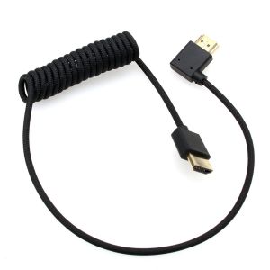 ERYI-Câble Hdmi 8K 4K 60P Pour Atomos Ninja V Smallhd Ultra Sony Venice Z190 Canon Xf705 Lumix S5Ii X G9 Z8 Appareil Photo Portkeys Teradek, Type A Coudé À Gauche Hdmi 2.1 Câble Spiralé 50 Cm - Neuf