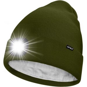 Nsiecd-Led Bonnet Lampe Frontale,Usb Rechargeable 4 Led Chapeau De Course Ultra Lumineux Lumière Hiver Chaud Polaire Doublée Tricot Bonnet Cadeaux Pour Hommes Et Femmes - Neuf