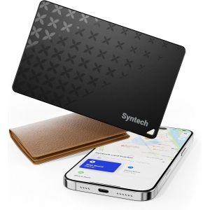 VornixorSarlshop-Traqueur de portefeuille intelligent, batterie rechargeable, fonctionne avec Apple Find My (iOS uniquement), IP68 &eacute;tanche Bluetooth Air Tag Trackers carte pour portefeuille, bagages - Neuf