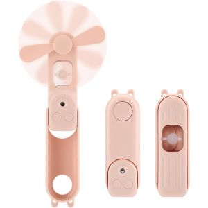 KALANKA-Ventilateur brumisateur portable USB avec lampe intégrée, Ventilateur portatif, Ventilateur de poche rechargeable, Facile à transporter, Léger et silencieux - Neuf