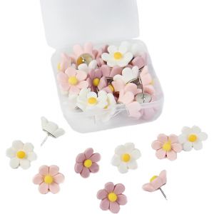 Chenquansarl-20 Pièces Forme De Fleurs, Puna S Décoratives Puna S Pour,Puna Murale,Puna S Tableau Liège,Tableau En Liege,Pour Tableaux À Épingles Carton Pour Accrocher Des Affiches - Neuf