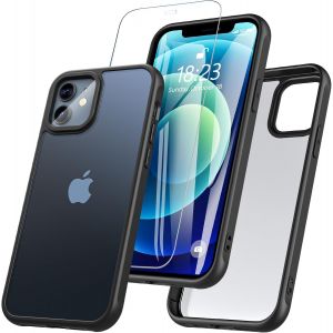 KALANKA-pour Coque iPhone 12, Coque iPhone 12 Pro avec Verre Tremp&eacute; Protection D'&eacute;cran Antichoc Qualit&eacute; Militaire R&eacute;sistante Compl&egrave;te Protection Bumper Etui Housse pour iPhone 12/12 Pro -Noir - Neuf