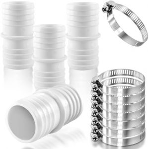 Raccord Tuyau Piscine 38mm,Adaptateur Tuyau Arrosage 4 Pcs,Adaptateur Tuyau Piscine 38 a 38,Adaptateurs de Tuyau,Accessoires Piscine avec 8 Acier Colliers Serrage.[S44] - Neuf