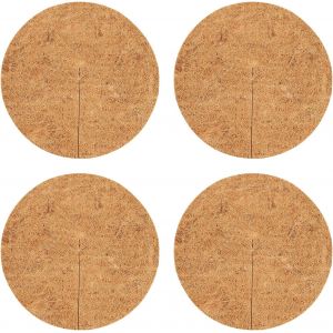 Kalanka-Disque De Protection Plante Toiled Paillage Coco Paillage Chanvre 4 Pièces Tapis De Coco Plantes Noix De Coco Disque En Fibre De Coco Plantes Protection Tapis En Fibre De Coco, Biodégradable - Neuf
