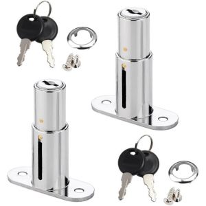 Kalanka-Serrure E Placard À Tiroirs Alliage De Zinc, Serrure De Meuble À Porte Coulissante,À Pêne Avec Cylindre De Pression Pour Portes Coulissantes - 2 Pièce(32 Mm) - Neuf