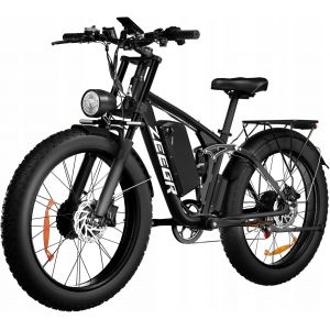 Vélo Électrique Zeegr S1 26 Pouces, Double Moteur 3000 W, Batterie 52 V 22,4 Ah, 55 Km/H, Absorption Des Chocs Complète, Freins À Huile, 7 Vitesses - Noir - Neuf