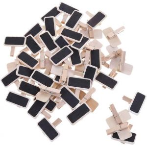 50pcs Mini Tableau Photo En Bois Clip,Retangle Conseil Message Pour Mémo,Signes De Numéro De Table,Mariage,Bar,Étiquette De La Nourriture,Décor De Fête - Neuf