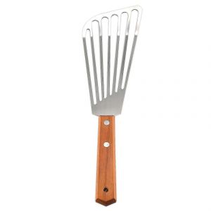 Spatule De Poisson En Acier Inoxydable,Spatule De Poisson À Manche En Bois,Spatule À Fente,Spatule En Métal De Cuisine Pour Retourner La Friture - Neuf