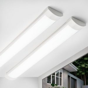 Led Strip Light 120 Cm (Pack Of 2) 40w Neon Led Garage 6400k 3550lm Super Bright Cool White Ultra Slim Led Tube Easy To Install For Offices, Warehouses, Garages - Neuf