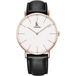 Ik Slim &Oslash;36mm Montre Hommes Femmes Ultra-Mince Bracelet Cuir.[J411] - Neuf