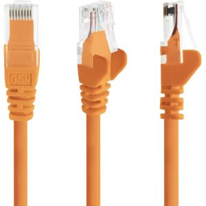 C&acirc;ble R&eacute;seau Cat6 Cat 6-5X 0,5M - Rj45 Ethernet Lan Dsl Routeur Modem - Orange - Neuf