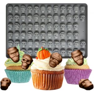 Subzonal-Lot De 70 Moules En Silicone En Forme De Tête De Mort Pour Halloween, Mini Tête De Mort, Moules À Bonbons Pour Caoutchouc, Bonbons, Chocolat, Gelée, Biscuits Diy (Tête De Mort) - Neuf
