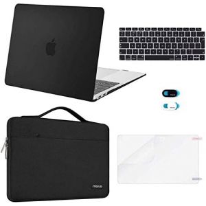 Coque Compatible Avec Macbook Air 13 Pouces 2022-2018 A2337 M1 A2179 A1932 Retina,&Eacute;tui Rigide Plastique Case&Sac De Transport&Housse Clavier&Protecteur D'&Eacute;cran&Couverture Webcam,Noir - Neuf