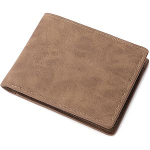 TRAHOO-Portefeuille Homme en Cuir Durable,ltexture Vintage givr&eacute;e,Multifonction avec Porte-Cartes,Compartiment &agrave; Billets,Poche &agrave; Monnaie, adapt&eacute; pour Travail,Affaires,Quotidien,Voyages(Marron) - Neuf