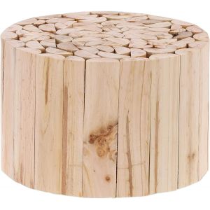 Nouvelhorizonstore-Support Pour Pots De Fleurs, En Rondins De Bois, Mat&eacute;riaux Naturels, Tabouret Rond, Hxd 20 X 30 Cm, Naturel - Neuf