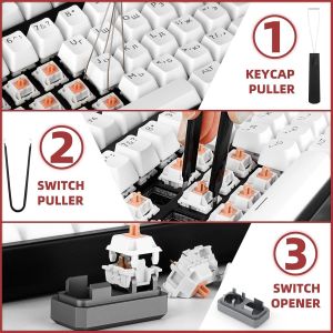 Kit de lubrifiant pour Clavier avec Pince à épiler pour Clavier personnalisé, Outils de lubrifiant pour Clavier 6 pièces - Neuf