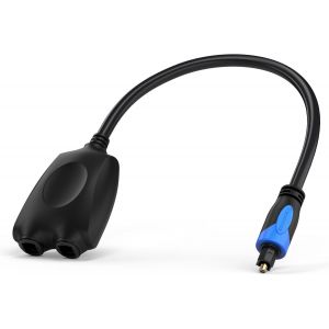 Digital Optical Audio Splitter 1X2 (1 In 2 Out Unidirectional Toslink Splitter, Support Lpcm2.0, Dolby Digital, Dts 5.1)- For Home Theatre, Xbox, Dvd, Tv, Receiver, Sound Bar - Neuf