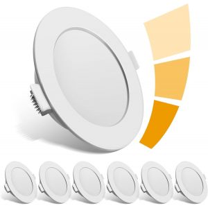 Spot Led Encastrable,Extra Plat,Encastr&eacute; Lampe Plafonnier,6w 500lumen,Equivalent 60w Incandescence,Blanc Chaud 3000k,Aluminium Rond En M&eacute;tal,Pour Salle De Bain,Salon,Lot De 6 - Neuf