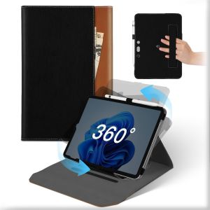 Eryi-Coque Pour Surface Pro 11 2024/Pro 10 2024/Pro9/Pro 8/Pro X 13 Pouces Tablette, Housse Cuir Support Rotative 360°Et Amovible Avec Porte-Crayon & Poche, Flip Etui Antichoc Surface Pro 9 Noir Brun - Neuf