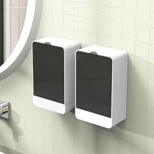 Lot de 2 porte-savons muraux, étanches à la poussière et à l'eau, avec égouttoir, sans perçage, pour douche, salle de bain, baignoire, vert - Neuf
