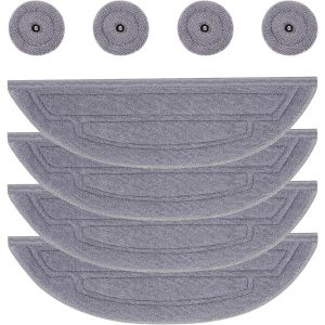 S8 V Ultra Lot De 4 Serpill&egrave;res Pour Roborock S8 V Ultra Robot Aspirateur, En Microfibre Douce, Lavable Et R&eacute;utilisable,4 Tampons De Nettoyage Et Serpill&egrave;res Rondes - Neuf